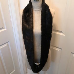Faux Fur Black infinity scarf